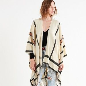 Modern Stripe Brushed Poncho